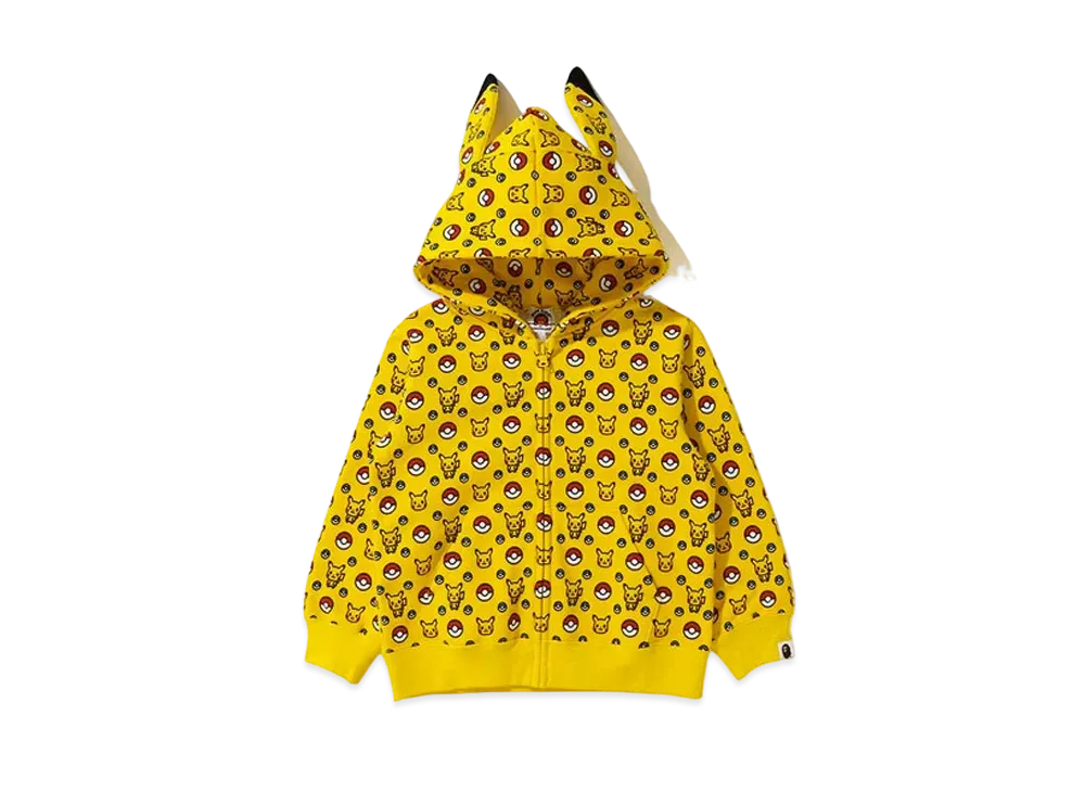 A BATHING APE / Pokemon Kids Zip Hoodie "Yellow"