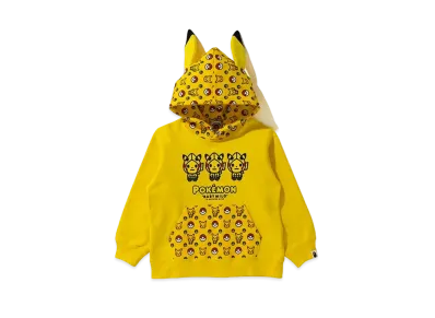 A BATHING APE / Pokemon Kids Pullover Hoodie "Yellow"