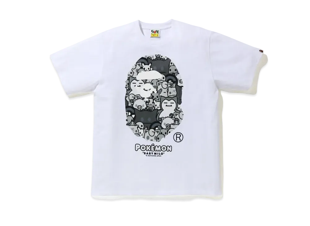 A BATHING APE / Pokemon Monotone Ape Head Tee #2 "White"