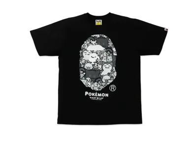 A BATHING APE / Pokemon Monotone Ape Head Tee #2 "Black"