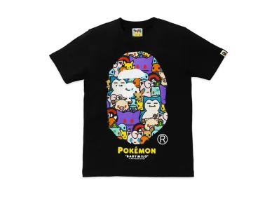 A BATHING APE / Pokemon Ladies Ape Head Tee #5 "Black"