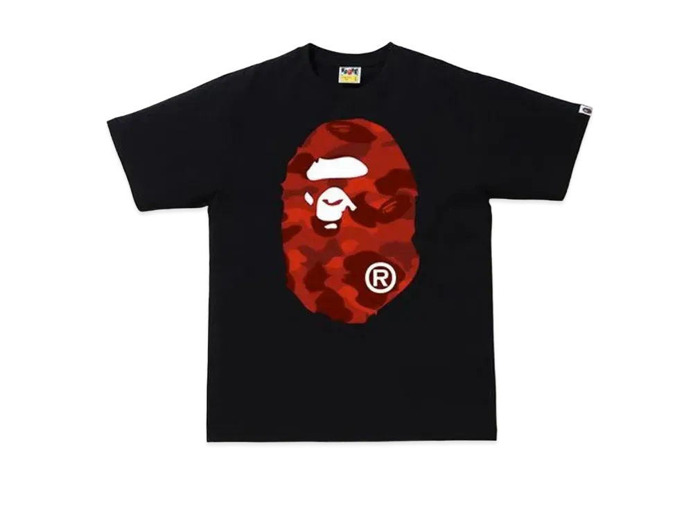 A BATHING APE Color Camo Big Ape Head Tee (FW20) "Black/Red"