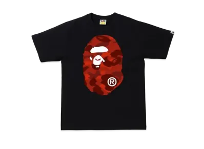A BATHING APE Color Camo Big Ape Head Tee (FW20) "Black/Red"