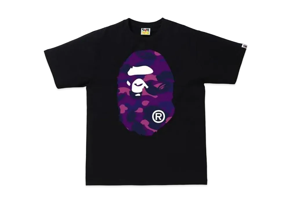 A BATHING APE Color Camo Big Ape Head Tee (FW20) "Black/Purple"