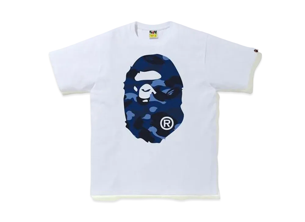 A BATHING APE Color Camo Big Ape Head Tee (FW20) "White/Navy"