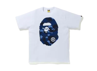 A BATHING APE Color Camo Big Ape Head Tee (FW20) "White/Navy"