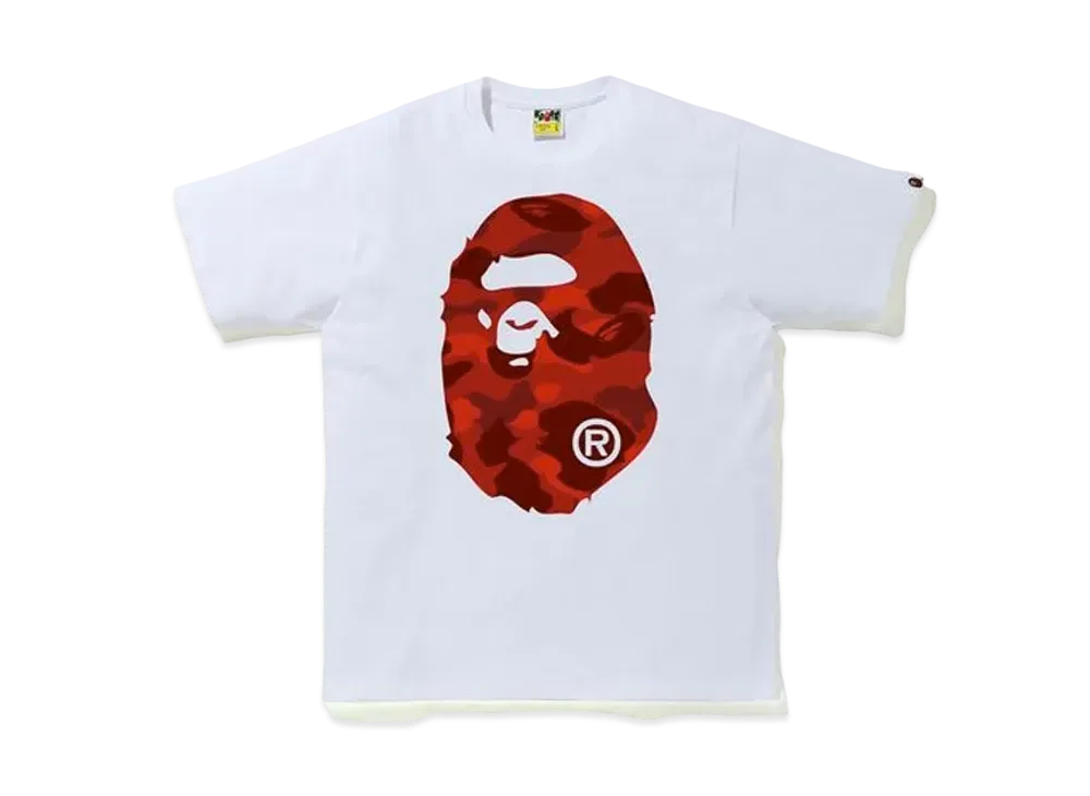 A BATHING APE Color Camo Big Ape Head Tee (FW20) "White/Red"