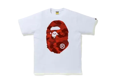 A BATHING APE Color Camo Big Ape Head Tee (FW20) "White/Red"