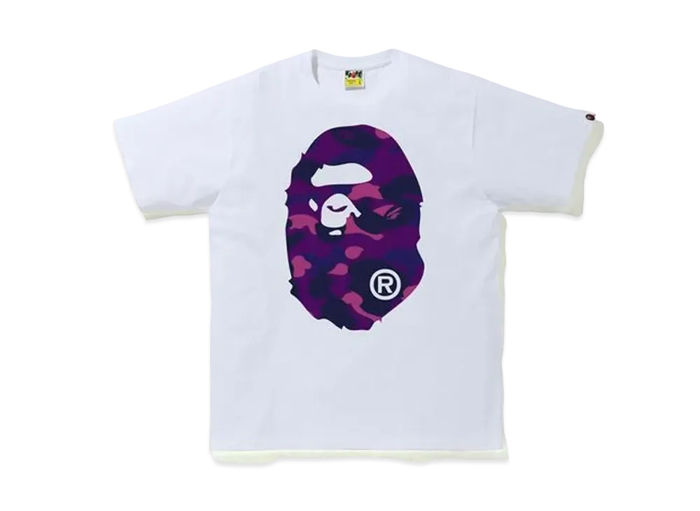 A BATHING APE Color Camo Big Ape Head Tee (FW20) "White/Purple"