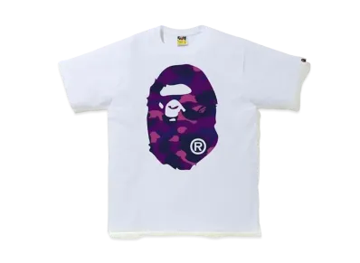 A BATHING APE Color Camo Big Ape Head Tee (FW20) "White/Purple"