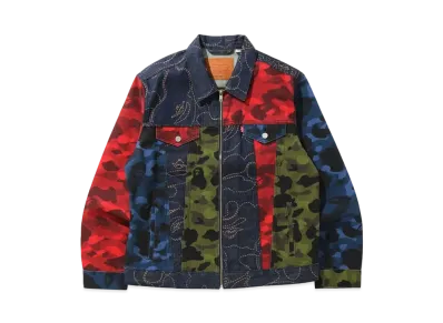A BATHING APE / LEVI'S MULTICOLOR TRUCKER JACKET "Multi"
