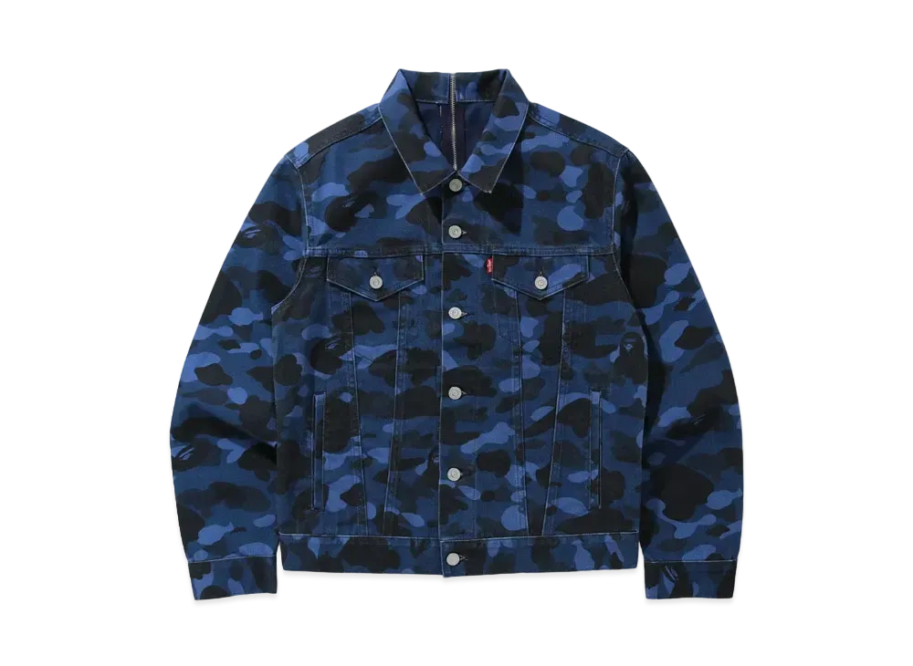 A BATHING APE / LEVI'S COLOR CAMO TRUCKER JACKET "Blue Camo"
