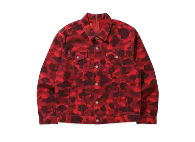 A BATHING APE / LEVI'S COLOR CAMO TRUCKER JACKET "Red Camo"