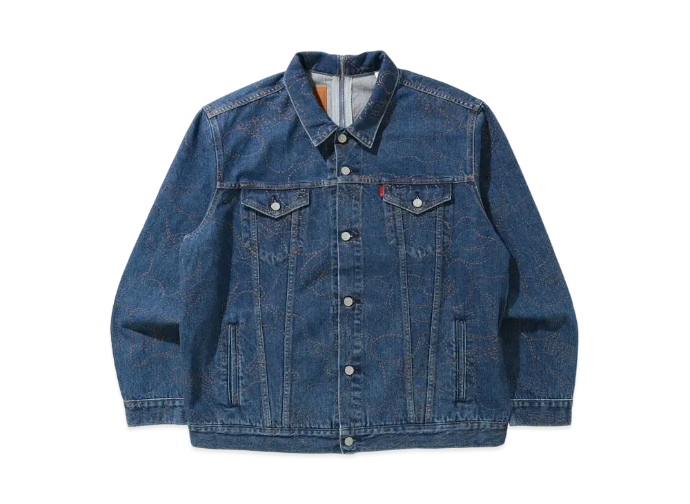 A BATHING APE / LEVI'S CAMO TRUCKER JACKET "Blue"