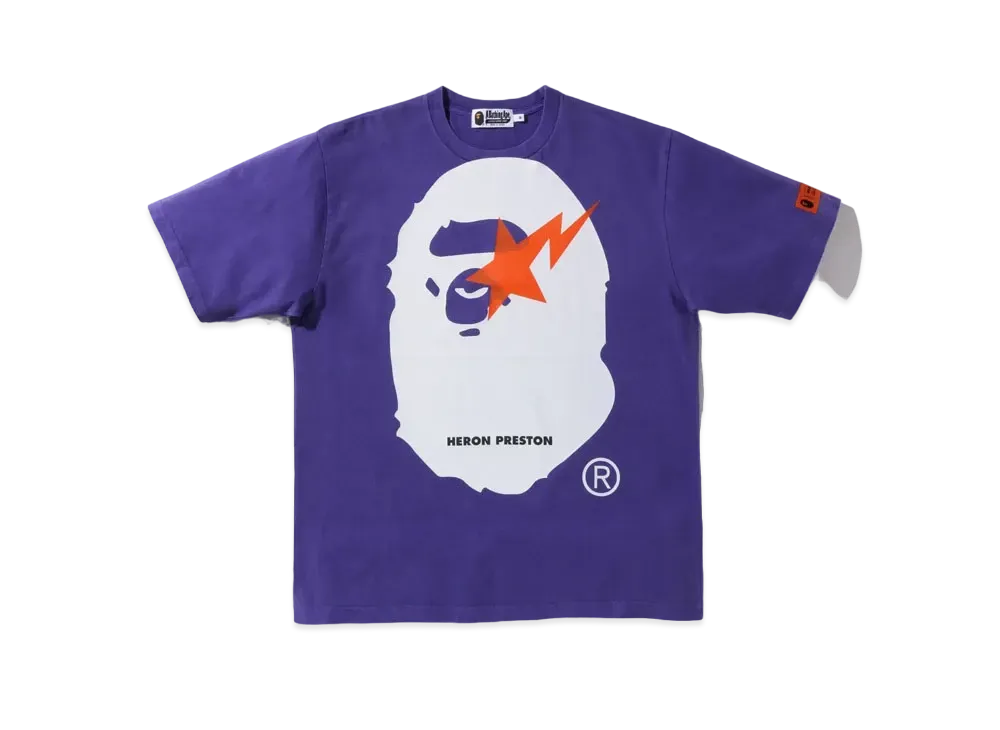 A BATHING APE X HERON PRESTON RELAXED TEE "Purple"