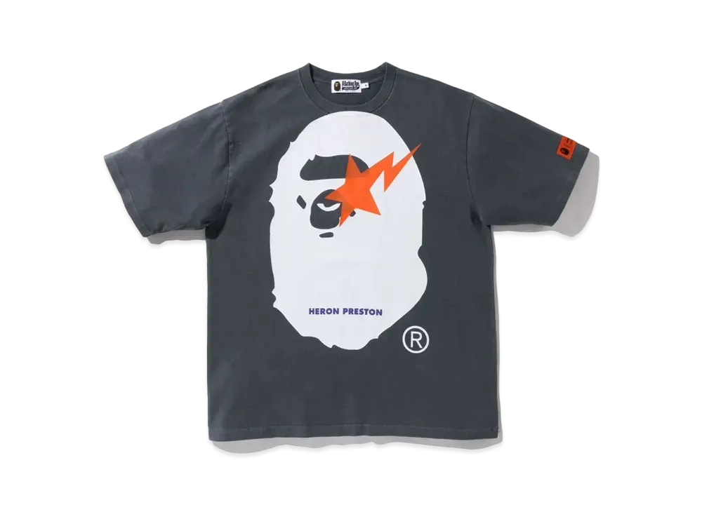 A BATHING APE X HERON PRESTON RELAXED TEE "Black"