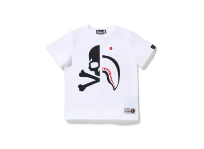 A BATHING APE KIDS X MMJ 15TH ANNIVERSARY HALF SHARK TEE "White"