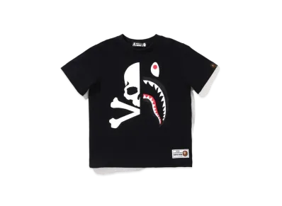 A BATHING APE KIDS X MMJ 15TH ANNIVERSARY HALF SHARK TEE "Black"