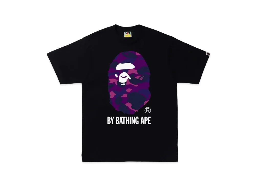 A BATHING APE COLOR CAMO BY BATHING APE TEE "Black Purple"