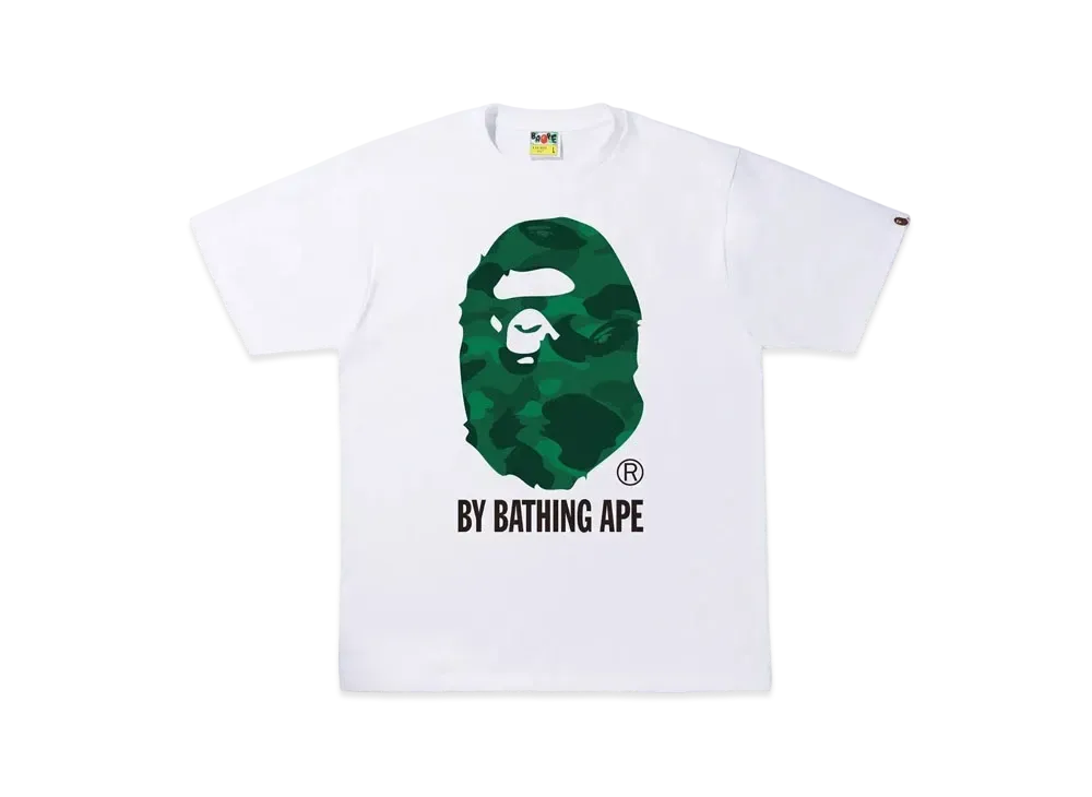 A BATHING APE COLOR CAMO BY BATHING APE TEE "White Green"