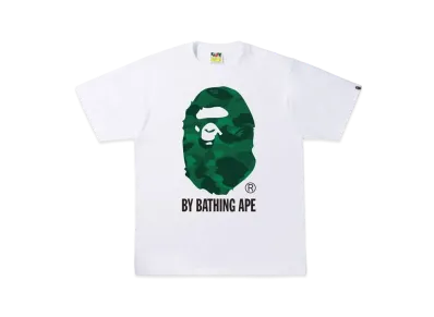 A BATHING APE COLOR CAMO BY BATHING APE TEE "White Green"