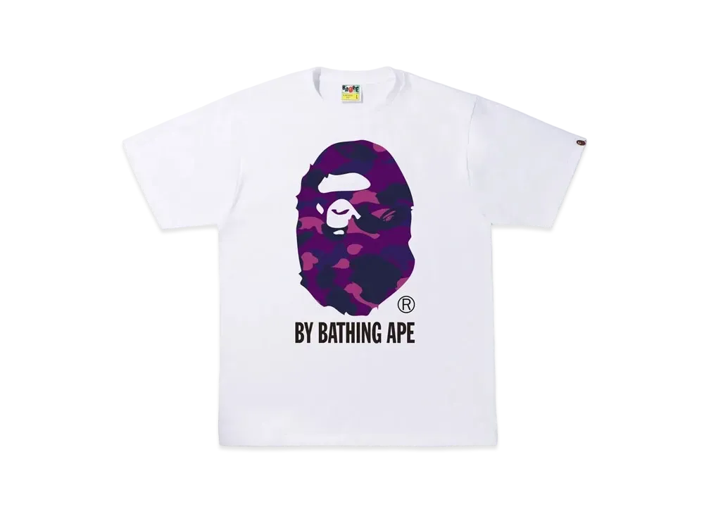 A BATHING APE COLOR CAMO BY BATHING APE TEE "White Purple"
