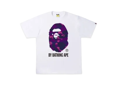 A BATHING APE COLOR CAMO BY BATHING APE TEE "White Purple"