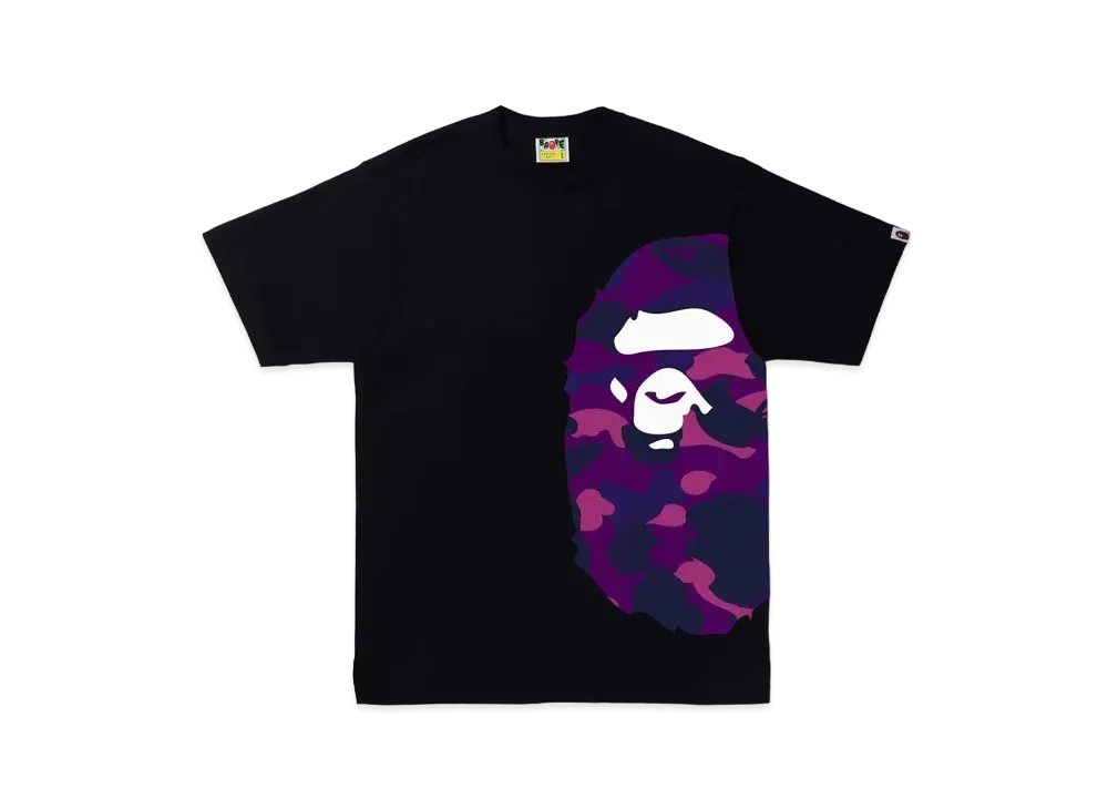 A BATHING APE COLOR CAMO SIDE BIG APE HEAD TEE "Black Purple"