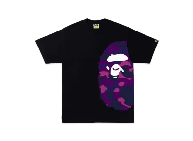 A BATHING APE COLOR CAMO SIDE BIG APE HEAD TEE "Black Purple"
