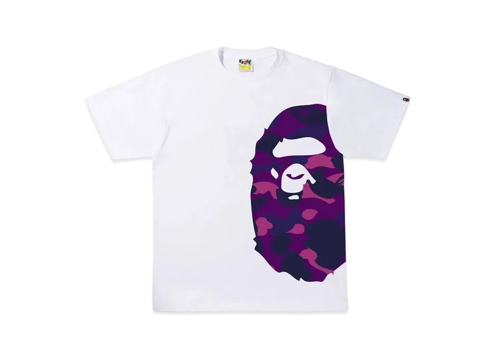 A BATHING APE COLOR CAMO SIDE BIG APE HEAD TEE "White Purple"