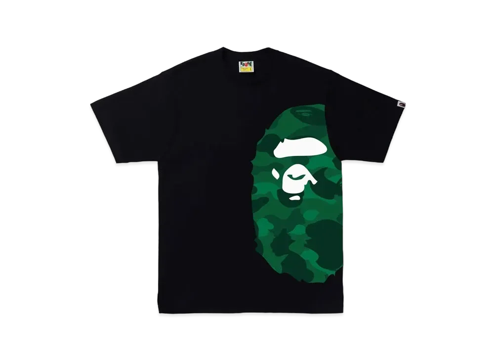 A BATHING APE COLOR CAMO SIDE BIG APE HEAD TEE "Black Green"