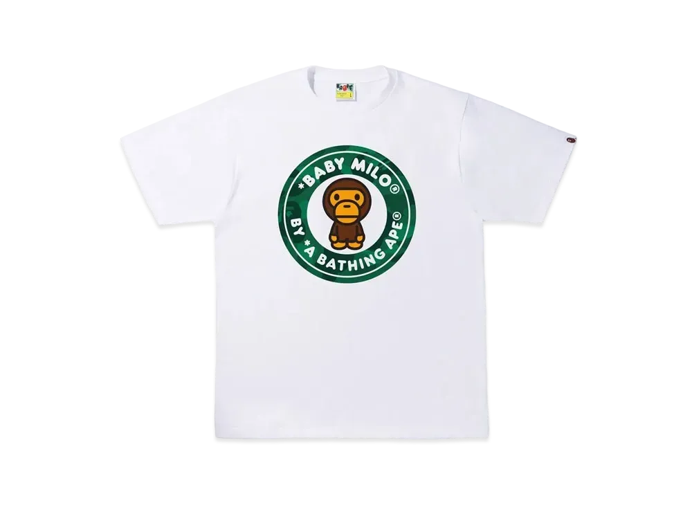 A BATHING APE COLOR CAMO MILO BUSY WORKS TEE "White Green"