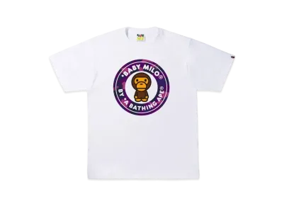 A BATHING APE COLOR CAMO MILO BUSY WORKS TEE "White Purple"
