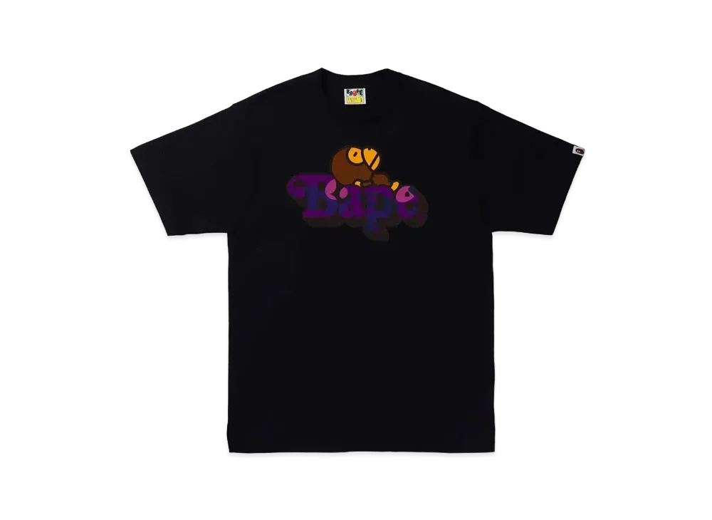 A BATHING APE COLOR CAMO MILO ON BAPE TEE "Black Purple"
