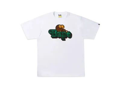 A BATHING APE COLOR CAMO MILO ON BAPE TEE "White Green"