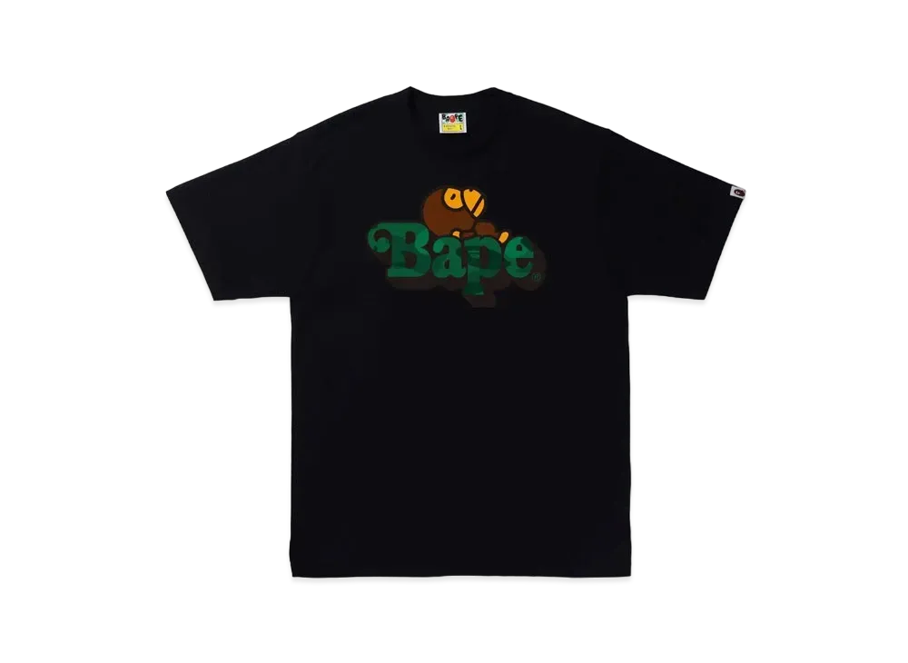 A BATHING APE COLOR CAMO MILO ON BAPE TEE "Black Green"