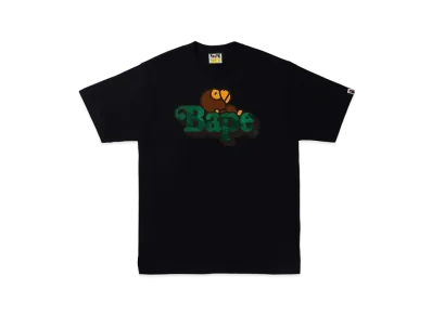 A BATHING APE COLOR CAMO MILO ON BAPE TEE "Black Green"
