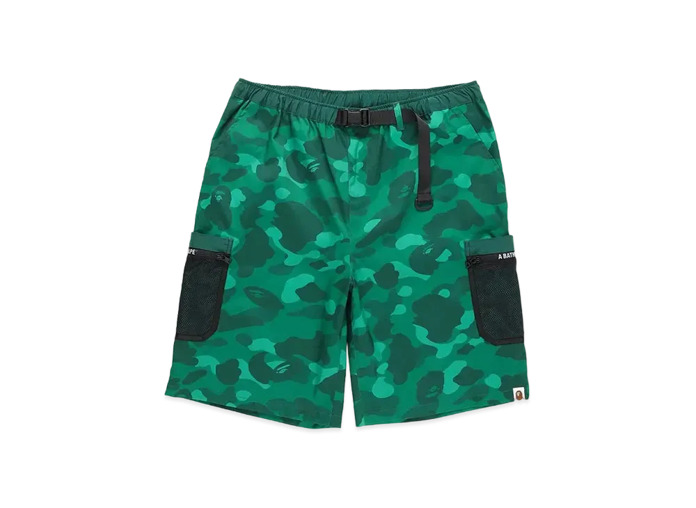 A BATHING APE COLOR CAMO MESH POCKET SHORTS "Green"