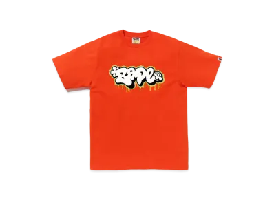 A BATHING APE Bape Graffiti Logo Tee "Orange"
