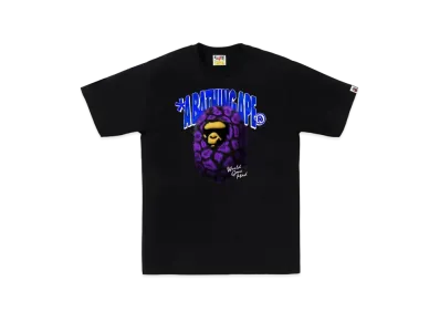 A BATHING APE Fur Ape Head Tee "Black"