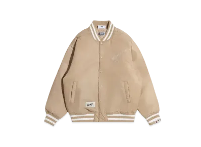 A BATHING APE x HIGHSNOBIETY Nylon Varsity Jacket "Beige"