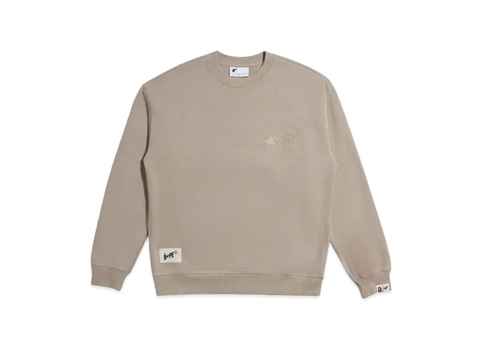 A BATHING APE x HIGHSNOBIETY Crewneck "Beige"