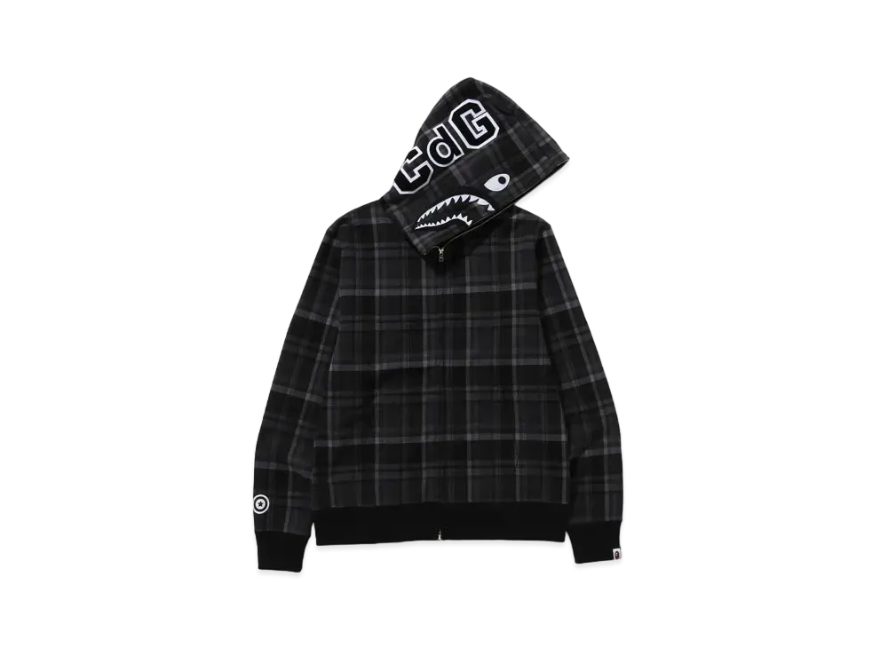 A BATHING APE x CDG OSAKA Shark Full Zip Hoodie "Black"