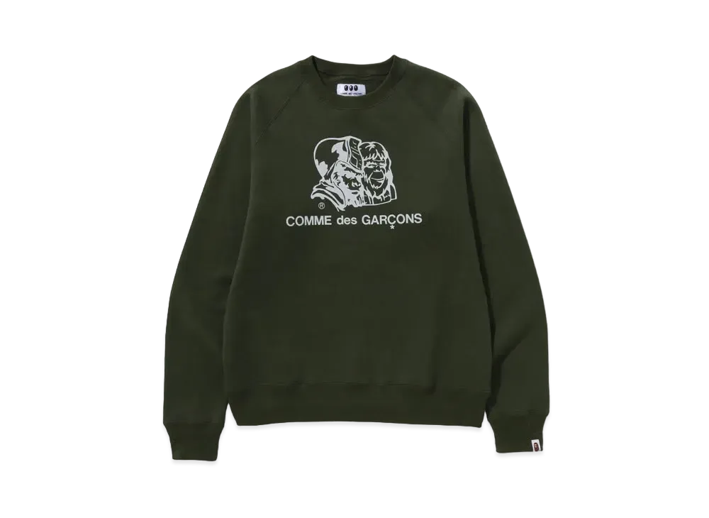A BATHING APE x CDG OSAKA Reversible Crewneck "Green"