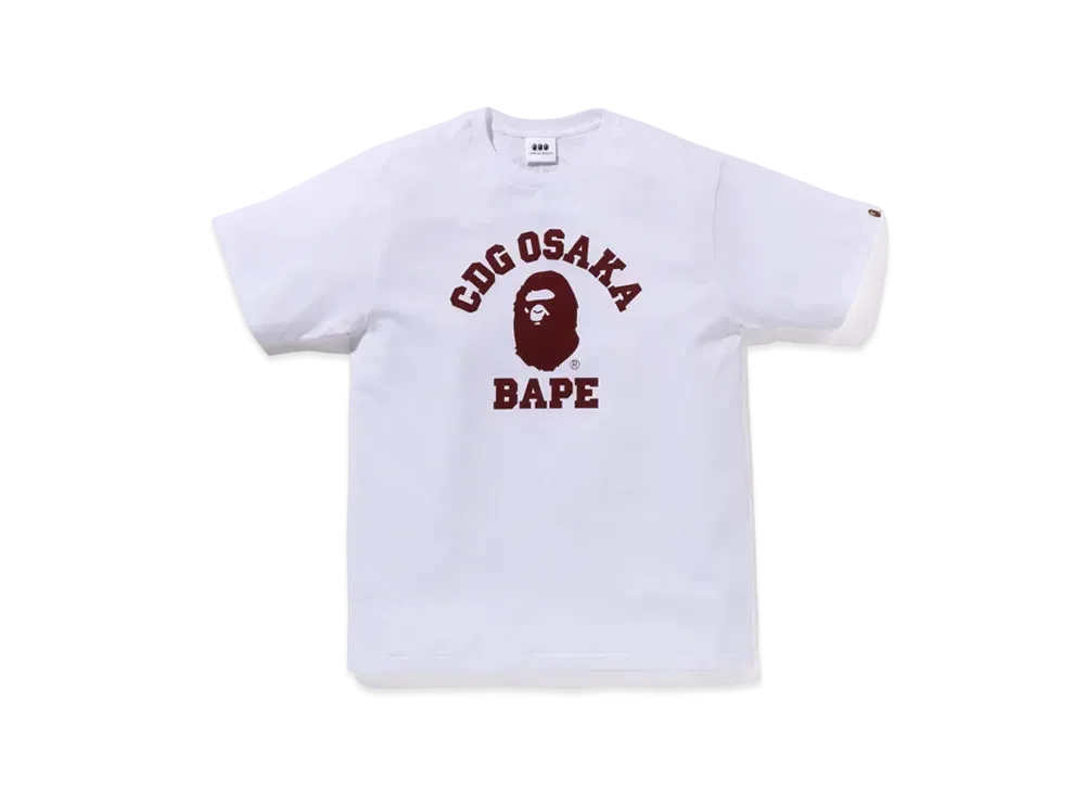A BATHING APE x CDG OSAKA College Tee "White"