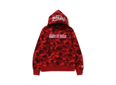 A BATHING APE x COCA COLA Color Camo Ape Head Pullover Hoodie "Red"