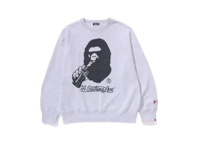 A BATHING APE x COCA COLA Ape Head Crewneck "White"
