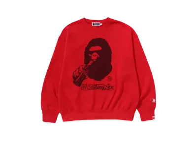 A BATHING APE x COCA COLA Ape Head Crewneck "Gray"