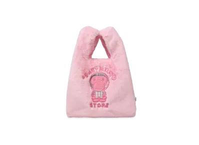 A BATHING APE Baby Milo Fur Tote Bag "Pink"