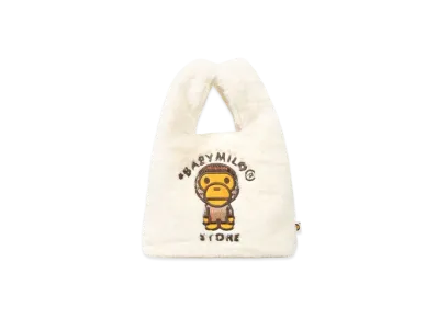 A BATHING APE Baby Milo Fur Tote Bag "Ivory"